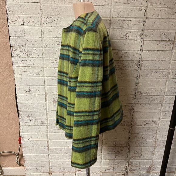 Vintage 90s nouveaux green fuzzy clueless Wool Mohair  Plus size 16 - Picture 6 of 10